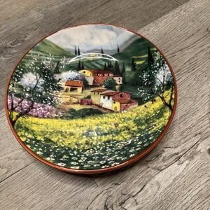Vintage CMG Ceramic Handmade In Portugal Dessert Plate Country Days